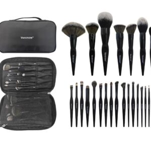 VENINOW 24pcs BLACK BRUSH SET